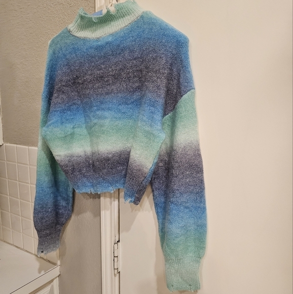NWT NYC Knits by the Sweater Dept Space Dye Pullover distressed mock neck XL - Picture 8 of 11